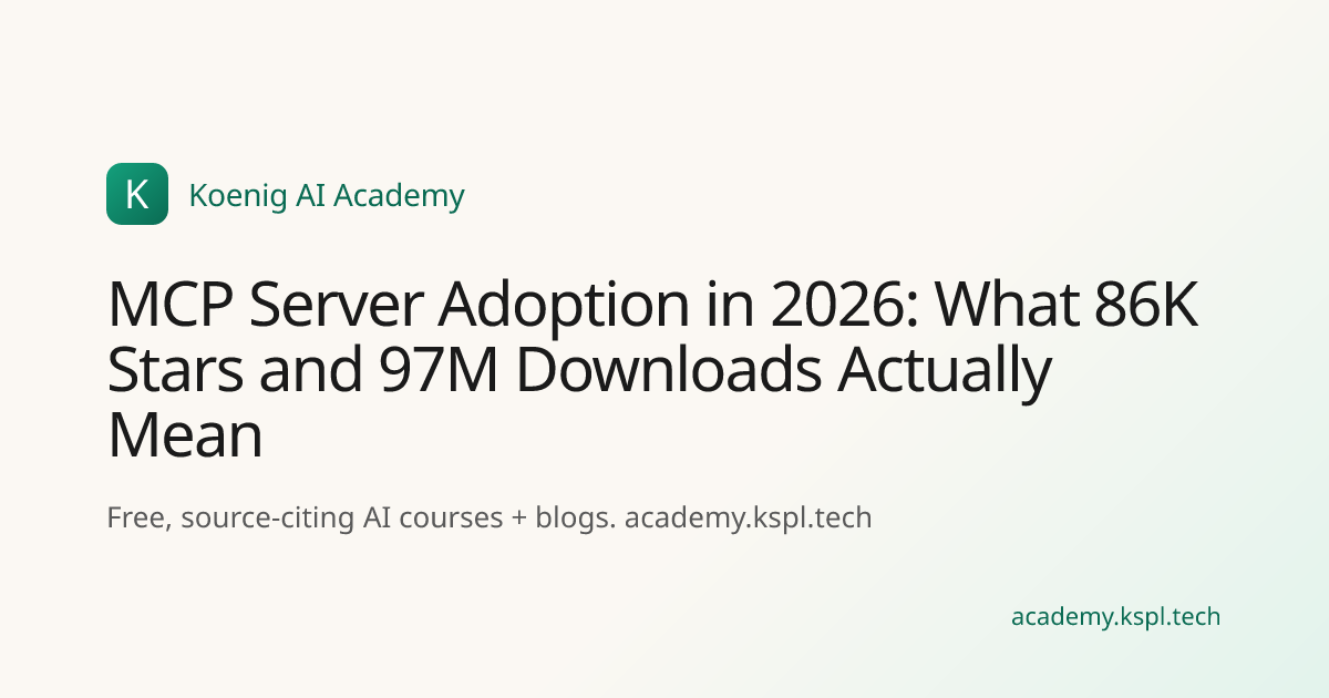 MCP Server Adoption in 2026: What 86K Stars and 97M Downloads Actually ...